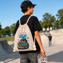 WORKOPLECAK BAWEŁNIANY SZKOLNY SPORTOWY STREETWEAR URBAN STYLE BEŻOWY