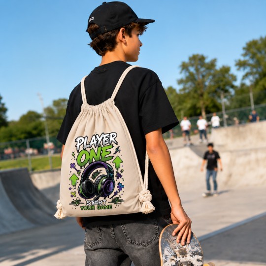 WORKOPLECAK BAWEŁNIANY SZKOLNY SPORTOWY STREETWEAR URBAN STYLE BEŻOWY