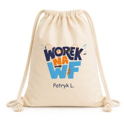 WORKOPLECAK NA WF Z IMIENIEM PERSONALIZOWANY SZKOLNY BAWEŁNIANY DLA DZIECKA