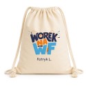WORKOPLECAK NA WF Z IMIENIEM PERSONALIZOWANY SZKOLNY BAWEŁNIANY DLA DZIECKA