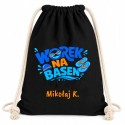 WORKOPLECAK NA BASEN Z IMIENIEM PERSONALIZOWANY BAWEŁNIANY DLA CHŁOPCA I DZIEWCZYNKI