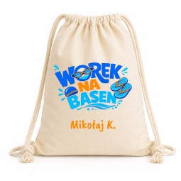 WORKOPLECAK NA BASEN Z IMIENIEM PERSONALIZOWANY BAWEŁNIANY DLA DZIECKA