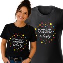 DZIEŃ KROPKI KOSZULKA DAMSKA T-SHIRT CZARNY DLA NAUCZYCIELA DO PRZEDSZKOLA