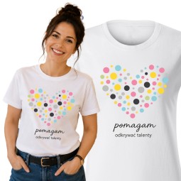 DZIEŃ KROPKI KOSZULKA DAMSKA T-SHIRT BIAŁY DLA NAUCZYCIELA DO PRZEDSZKOLA