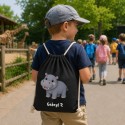 WORKOPLECAK Z IMIENIEM DO SZKOŁY PRZEDSZKOLA NA KAPCIE BAWEŁNIANY CZARNY