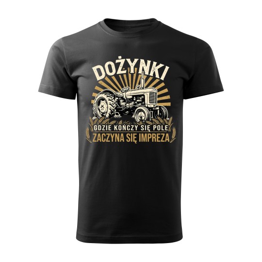KOSZULKA DOŻYNKOWA MĘSKA Z NADRUKIEM DLA SOŁTYSA ROLNIKA NA DOŻYNKI