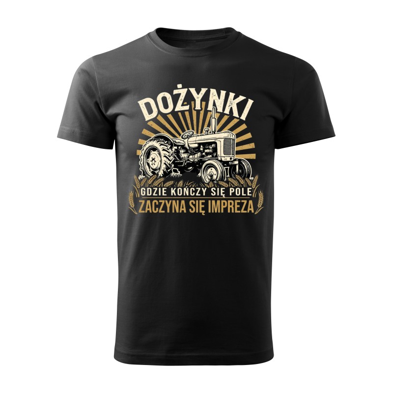 KOSZULKA DOŻYNKOWA MĘSKA Z NADRUKIEM DLA SOŁTYSA ROLNIKA NA DOŻYNKI
