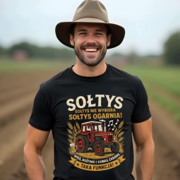 KOSZULKA DOŻYNKOWA MĘSKA Z NADRUKIEM DLA SOŁTYSA ROLNIKA NA DOŻYNKI