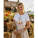 KOSZULKA DLA SOŁTYSKI  Z NADRUKIEM IDEALNA NA DOŻYNKI BIAŁA BAWEŁNIANA