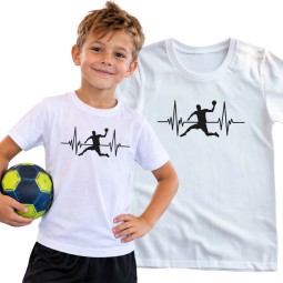 KOSZULKA DZIECIĘCA PIŁKA RĘCZNA HANDBALL BIAŁA BAWEŁNIANA