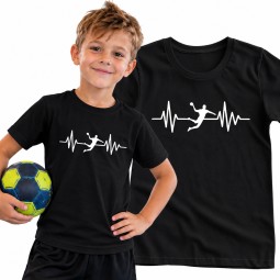 KOSZULKA DZIECIĘCA PIŁKA RĘCZNA HANDBALL CZARNA BAWEŁNIANA