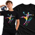 KOSZULKA MĘSKA PIŁKA RĘCZNA HANDBALL CZARNA BAWEŁNIANA