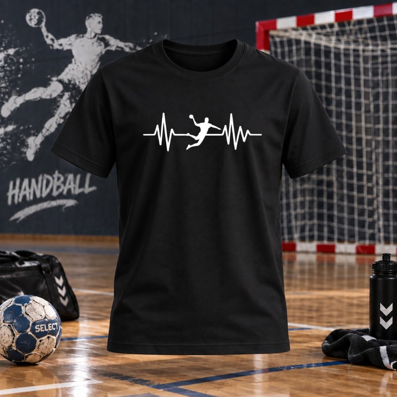 KOSZULKA DZIECIĘCA PIŁKA RĘCZNA HANDBALL CZARNA BAWEŁNIANA
