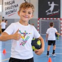 KOSZULKA DZIECIĘCA PIŁKA RĘCZNA HANDBALL BIAŁA BAWEŁNIANA