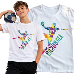 KOSZULKA MĘSKA PIŁKA RĘCZNA HANDBALL BIAŁA BAWEŁNIANA