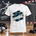 KOSZULKA MĘSKA PIŁKA RĘCZNA Z NAPISEM HANDBALL BIAŁA BAWEŁNIANA