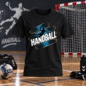 KOSZULKA MĘSKA PIŁKA RĘCZNA Z NAPISEM HANDBALL CZARNA BAWEŁNIANA