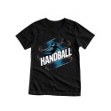 KOSZULKA MĘSKA PIŁKA RĘCZNA Z NAPISEM HANDBALL CZARNA BAWEŁNIANA