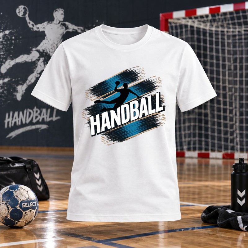 KOSZULKA DZIECIĘCA PIŁKA RĘCZNA HANDBALL BIAŁA BAWEŁNIANA