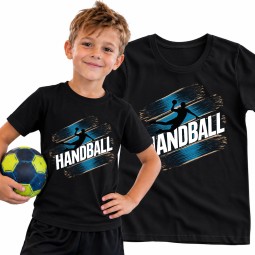 KOSZULKA DZIECIĘCA PIŁKA RĘCZNA HANDBALL CZARNA BAWEŁNIANA