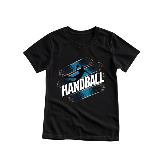 KOSZULKA DZIECIĘCA PIŁKA RĘCZNA HANDBALL CZARNA BAWEŁNIANA