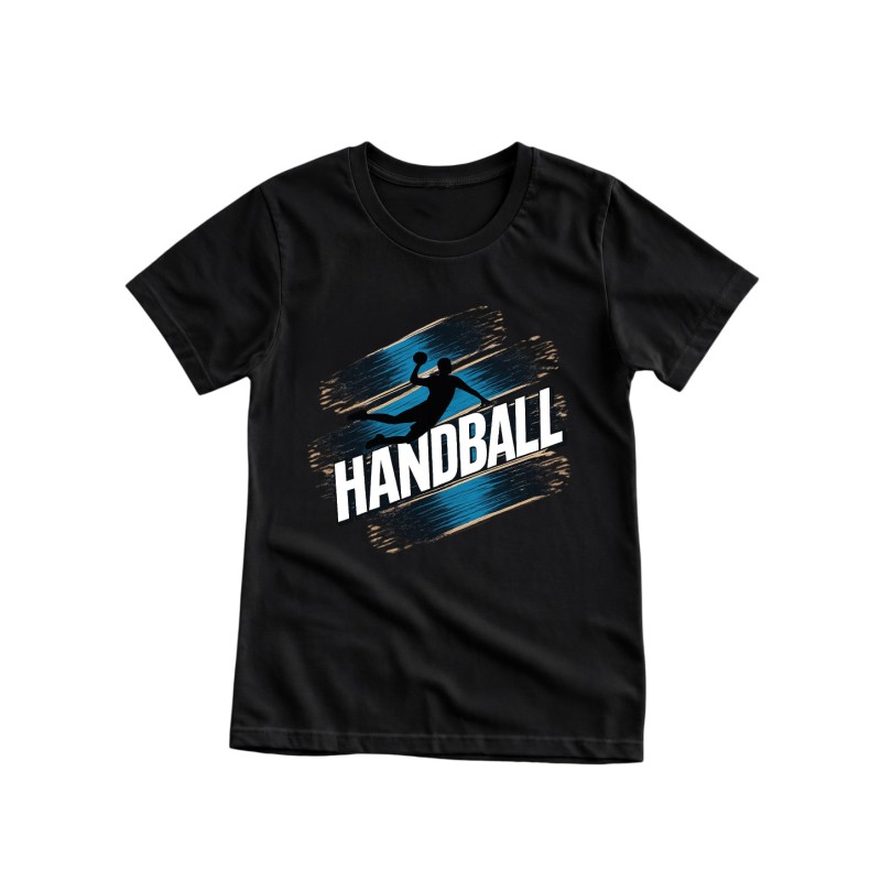 KOSZULKA DZIECIĘCA PIŁKA RĘCZNA HANDBALL CZARNA BAWEŁNIANA