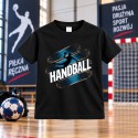 KOSZULKA DZIECIĘCA PIŁKA RĘCZNA HANDBALL CZARNA BAWEŁNIANA