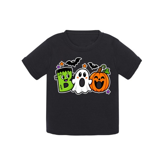 KOSZULKA CZARNA DZIECIĘCA HALLOWEN - BOO