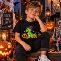 KOSZULKA CZARNA DZIECIĘCA HALLOWEN - DINO