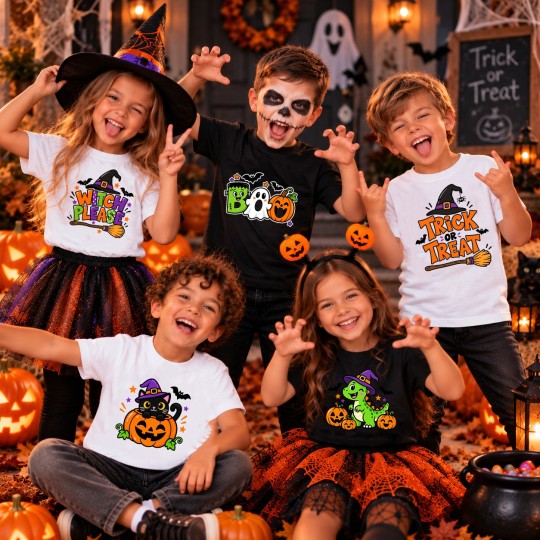 KOSZULKA BIAŁA DZIECIĘCA HALLOWEN - TRICK OR TREAT