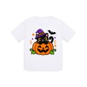 KOSZULKA BIAŁA DZIECIĘCA HALLOWEN - DYNIA Z KOTKIEM