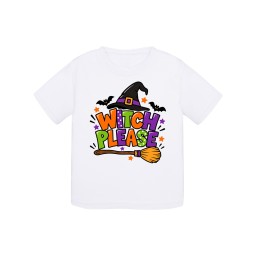 KOSZULKA BIAŁA DZIECIĘCA HALLOWEN - „WITCH PLEASE”