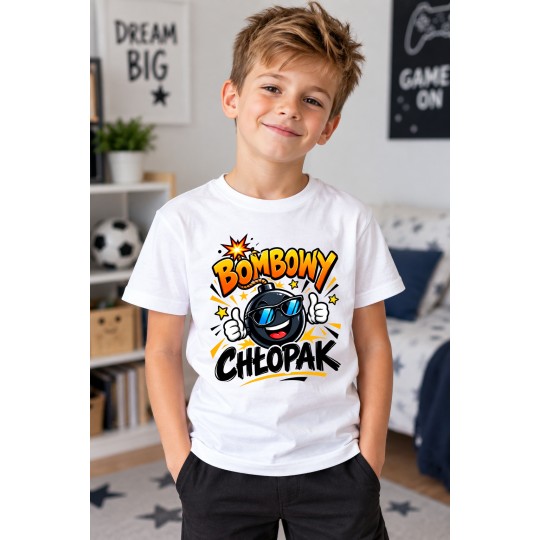 KOSZULKA DZIECIĘCA DZIEŃ CHŁOPAKA TSHIRT SUPER CHŁOPAK PREZENT DLA CHŁOPCA