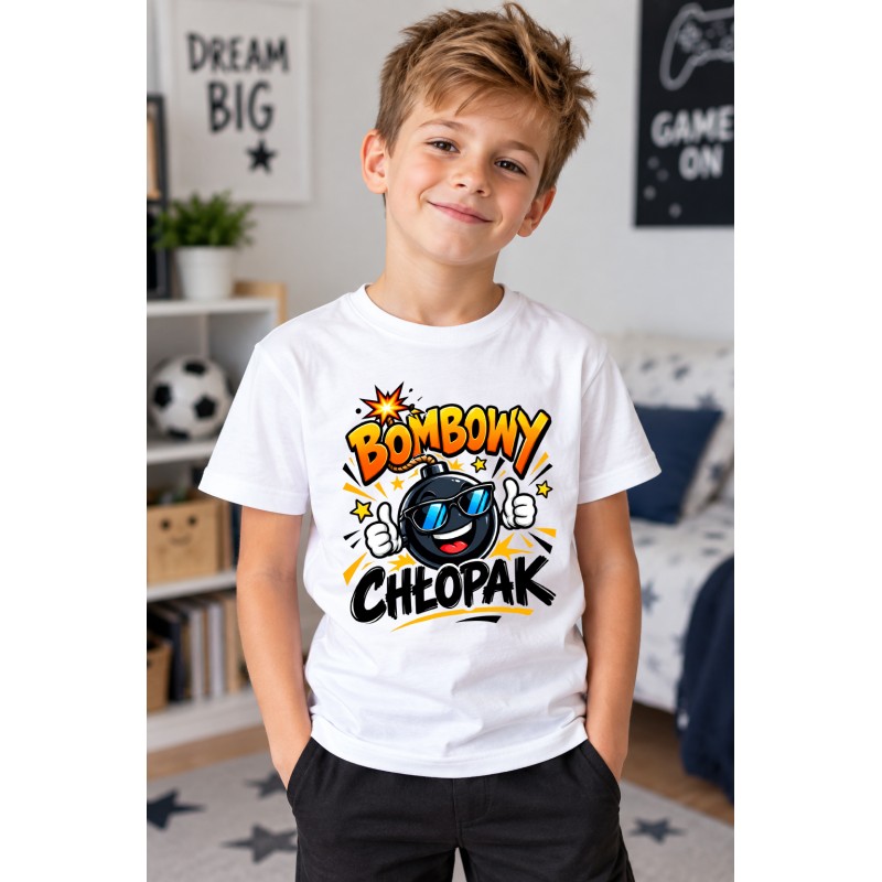 KOSZULKA DZIECIĘCA DZIEŃ CHŁOPAKA TSHIRT SUPER CHŁOPAK PREZENT DLA CHŁOPCA