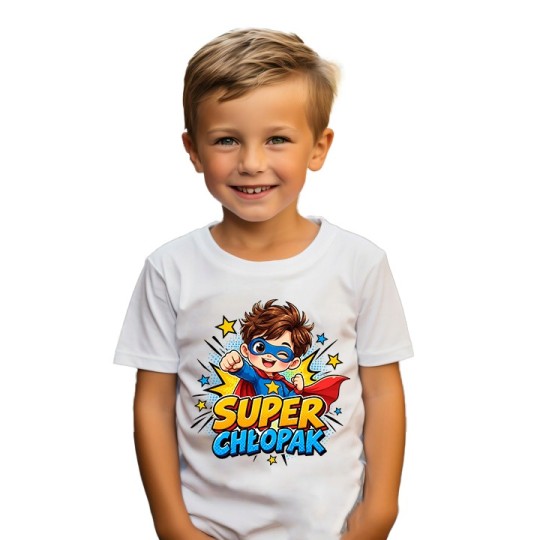 KOSZULKA DZIECIĘCA DZIEŃ CHŁOPAKA TSHIRT SUPER CHŁOPAK PREZENT DLA CHŁOPCA