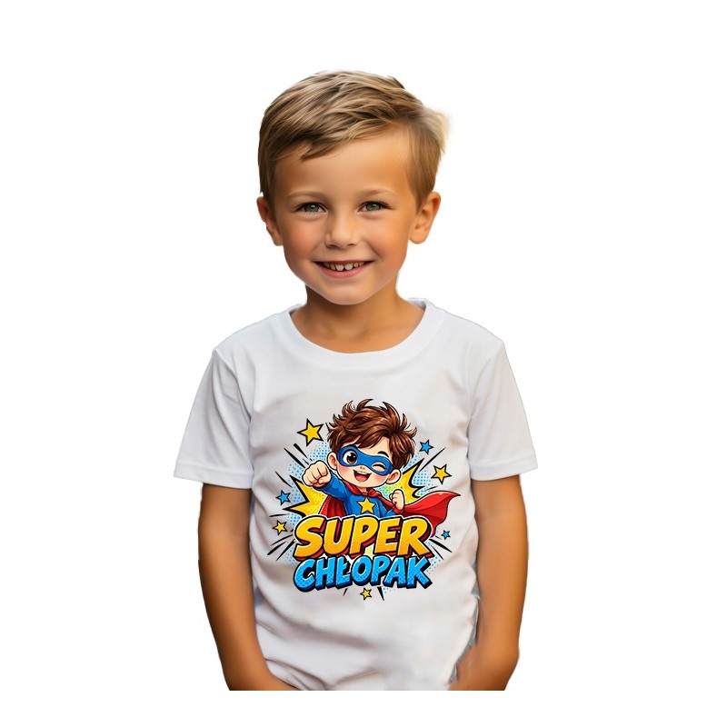 KOSZULKA DZIECIĘCA DZIEŃ CHŁOPAKA TSHIRT SUPER CHŁOPAK PREZENT DLA CHŁOPCA