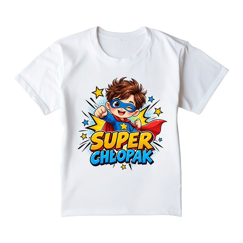 KOSZULKA DZIECIĘCA DZIEŃ CHŁOPAKA TSHIRT SUPER CHŁOPAK PREZENT DLA CHŁOPCA