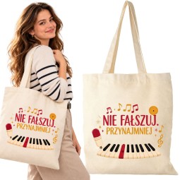 PREZENT DZIEŃ NAUCZYCIELA TORBA DLA PANI OD MUZYKI TASZKA BAWEŁNIANA A4
