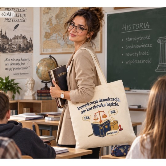 PREZENT DZIEŃ NAUCZYCIELA TORBA DLA PANI PANA OD HISTORII BAWEŁNIANA A4