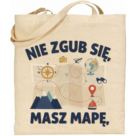 PREZENT DZIEŃ NAUCZYCIELA TORBA DLA PANI PANA OD GEOGRAFII BAWEŁNIANA A4