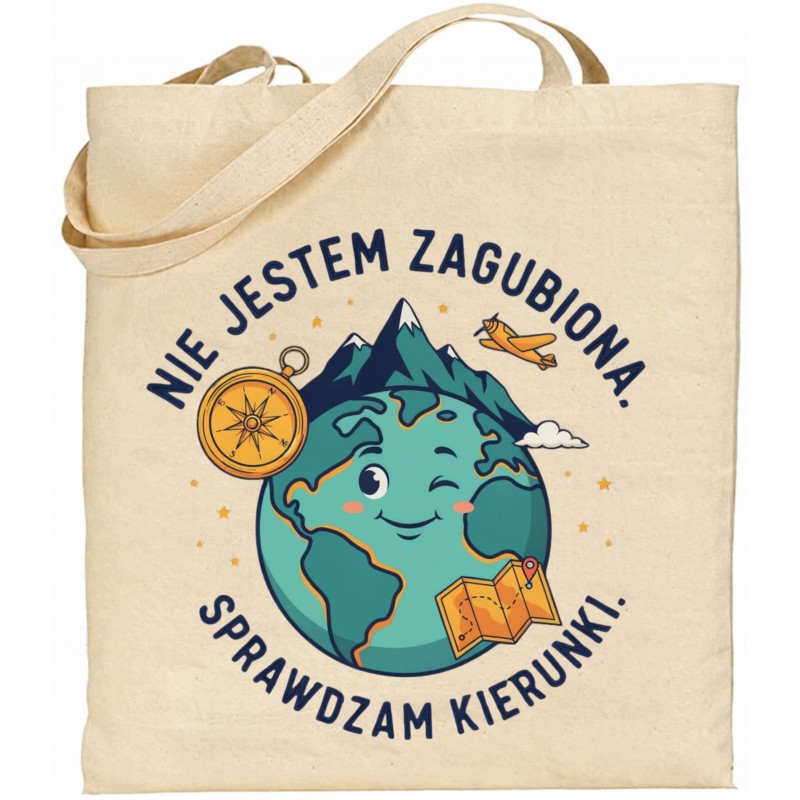 PREZENT DZIEŃ NAUCZYCIELA TORBA DLA PANI OD GEOGRAFII TASZKA BAWEŁNIANA A4