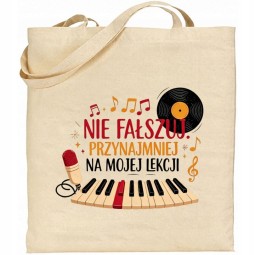 PREZENT DZIEŃ NAUCZYCIELA TORBA DLA PANI OD MUZYKI TASZKA BAWEŁNIANA A4