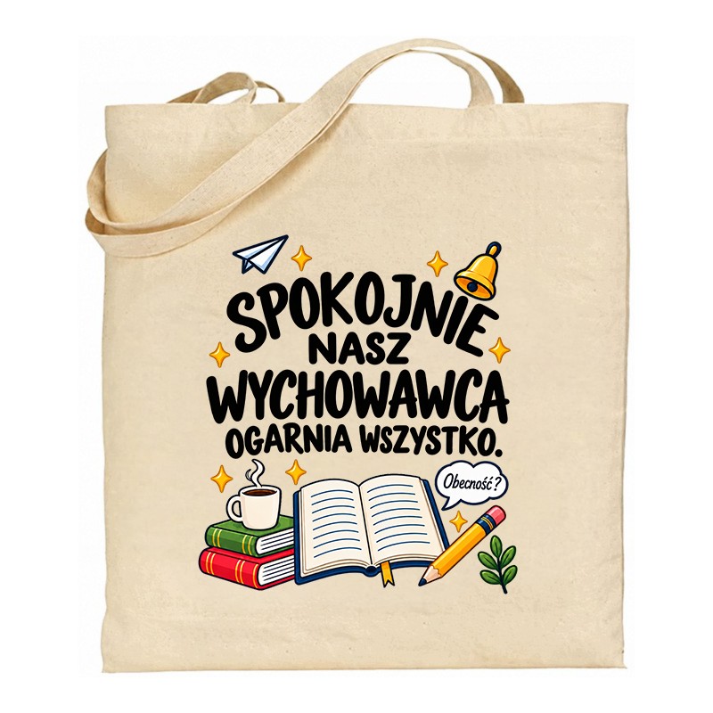 PREZENT DZIEŃ NAUCZYCIELA TORBA DLA WYCHOWAWCY BAWEŁNIANA A4