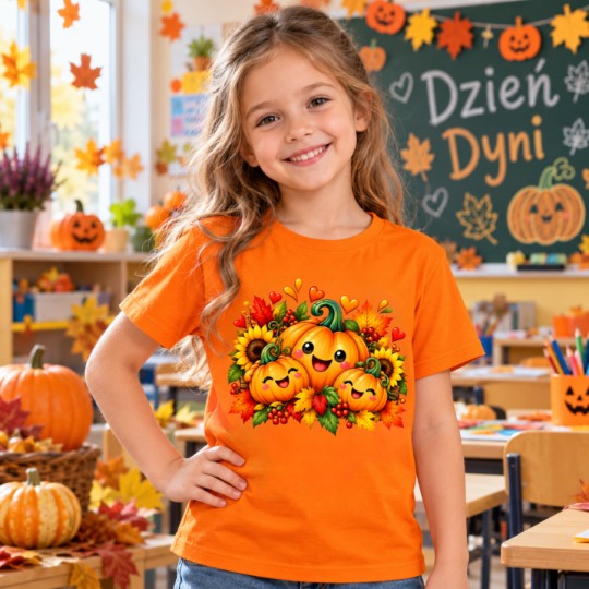 KOSZULKA NA DZIEŃ DYNI DLA DZIECKA DYNIA PRZEDSZKOLE SZKOŁA HALLOWEEN