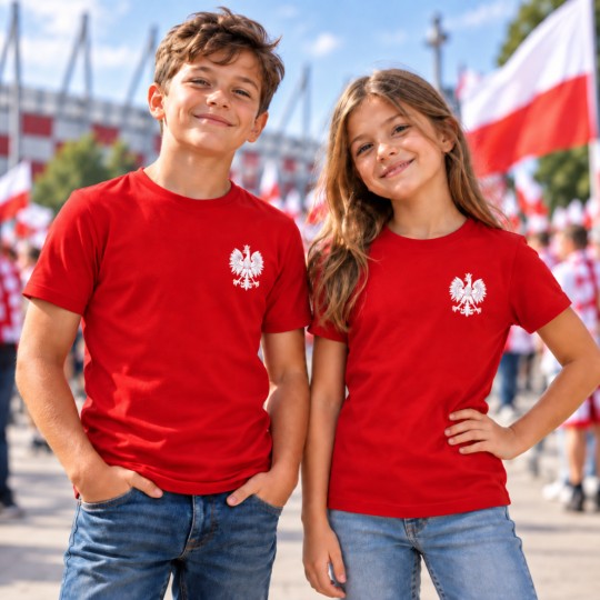KOSZULKA DZIECIĘCA POLSKA BIAŁY ORZEŁ CZERWONA