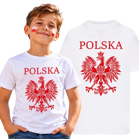 KOSZULKA DZIECIĘCA POLSKA CZERWONY ORZEŁ BIAŁA