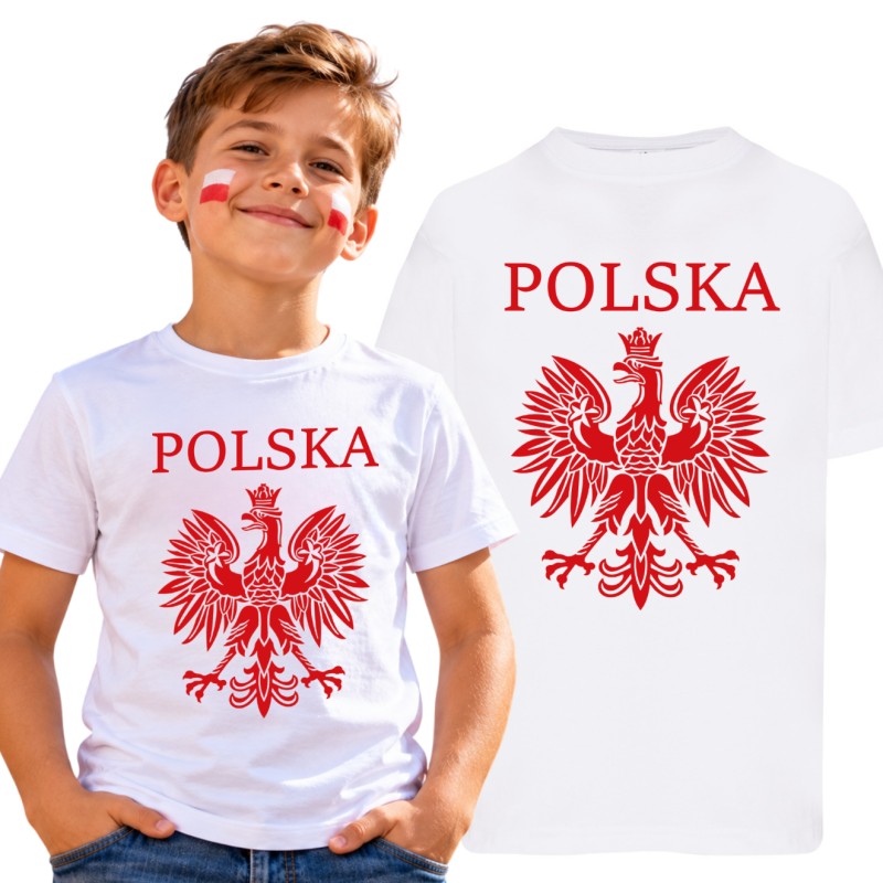 KOSZULKA DZIECIĘCA POLSKA CZERWONY ORZEŁ BIAŁA