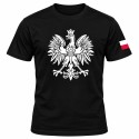 KOSZULKA KIBICA POLSKA REPREZENTACJI POLSKI MĘSKA CZARNA BAWEŁNIANA
