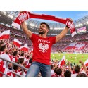KOSZULKA KIBICA POLSKA REPREZENTACJI POLSKI MĘSKA CZERWONA BAWEŁNIANA