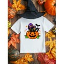 KOSZULKA BIAŁA DZIECIĘCA HALLOWEN - DYNIA Z KOTKIEM